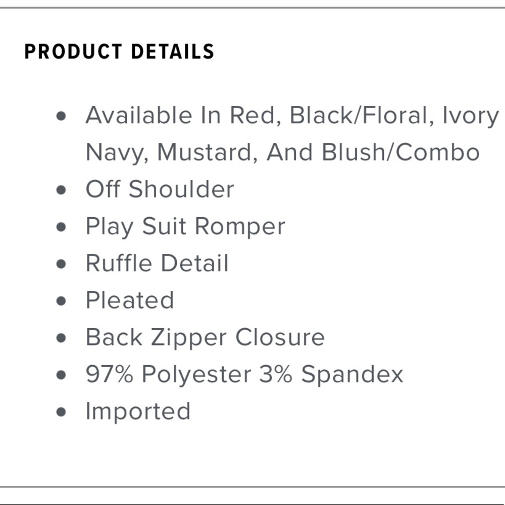 Fashion Nova Off Shoulder Ruffle Romper  Size S - Picture 5 of 5